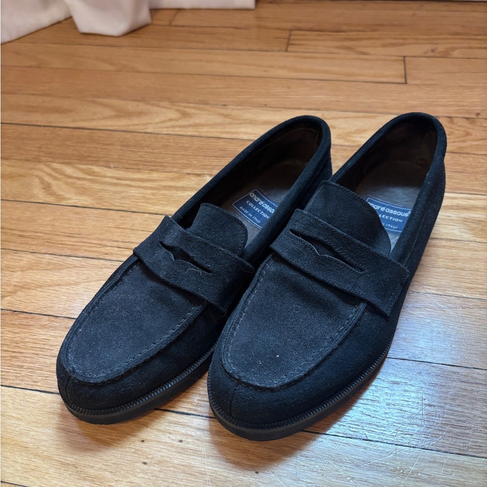 Andre Assous Women's Black Suede Loafers